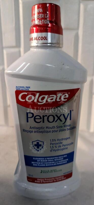 New Colgate Peroxyl Antiseptic Mouth Sore Rinse. 946ml bottle