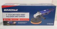 New - SIMONIZ Brushed Corded Hook & Loop Right Angle Fixed Orbit Adjustable Grip Polisher & Sander . Retail $145