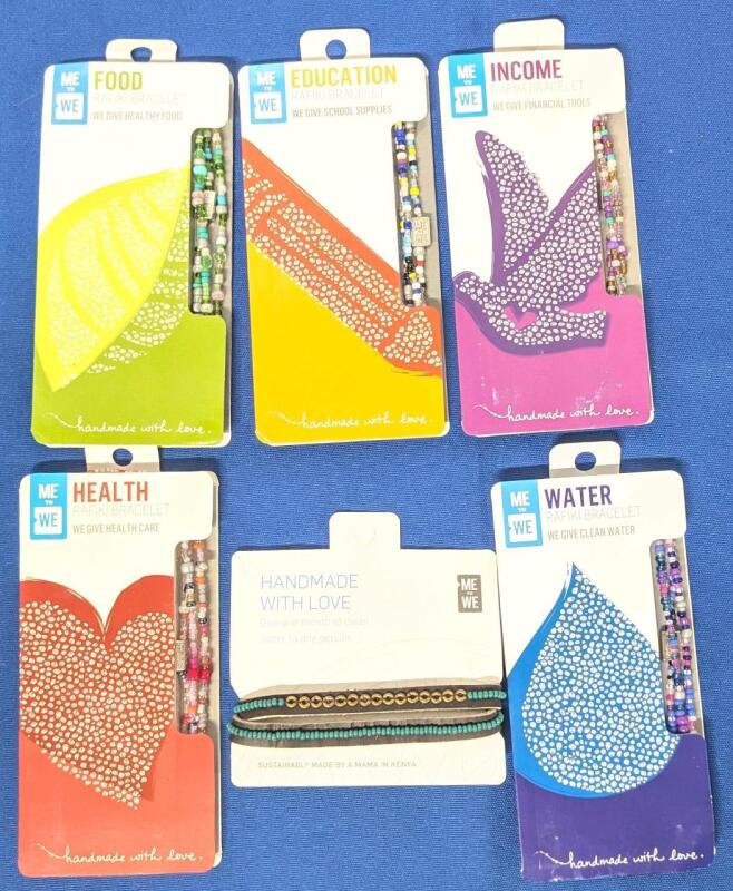 6 New ME TO WE Handmade Kenya RAFIKI & Wrap Bracelets, One Size Fits Most