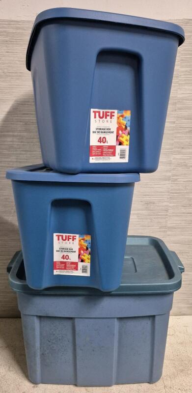 3 Storage Totes - Rubbermaid & Tuff