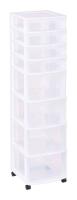 New - Type A Clear 8-Drawer Storage Tower w/Wheels . Retail $60 . Dust for shipping present .