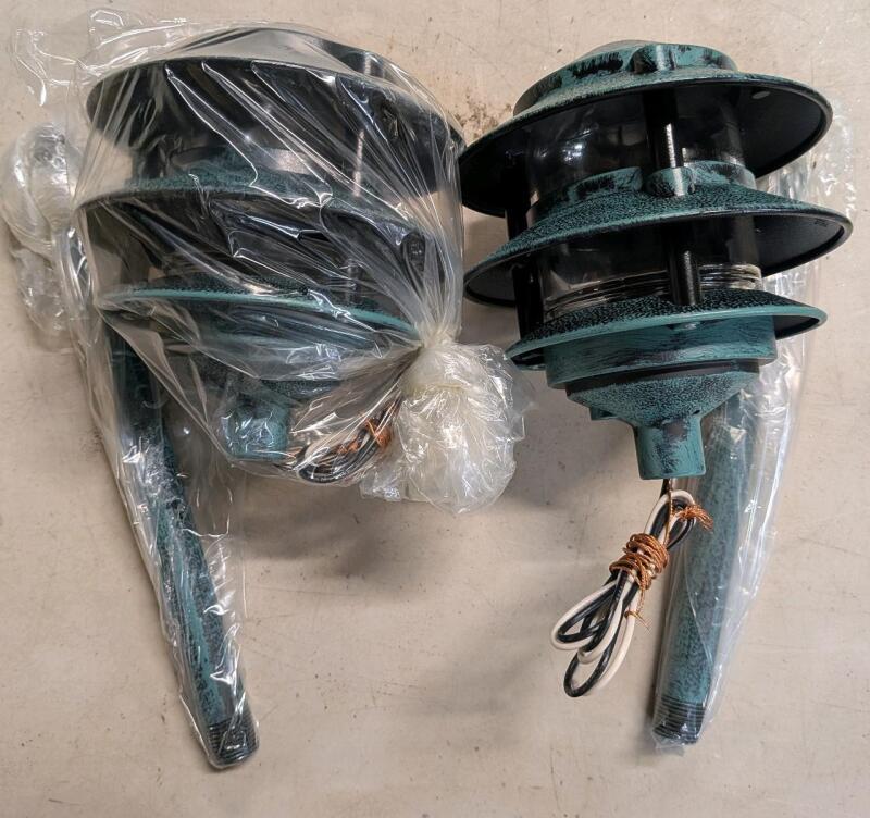 2 Lights with Poles. Approximately 18" Tall when attached