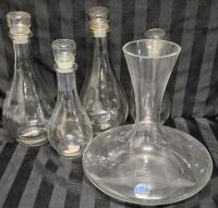 EISCH Glass Decanter Germany 10" Tall & Glass Jars