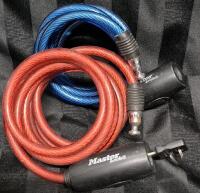 2 MASTERLOCK Bicycle Cable Locks One Key Works For Both Cables 6FT