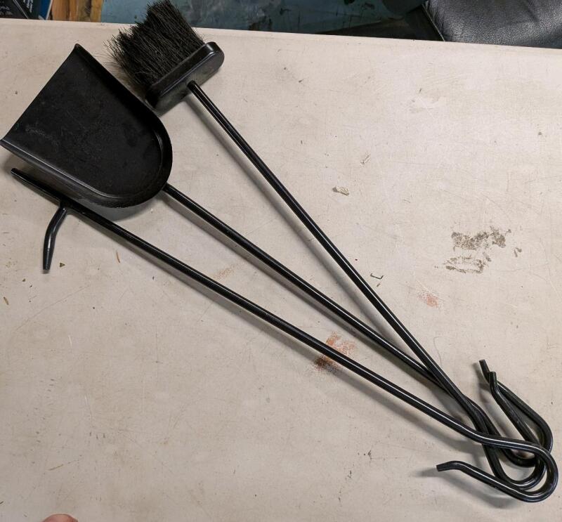 3 Metal Fireplace Tools. 26.5" Long