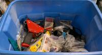 Assorted Tools With Bin. Bin Measures 16.5" by 15.5" by 24"