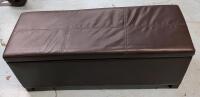 Leather Like Storage Ottoman. Measures 44.5" by 16.5" by 17.5"