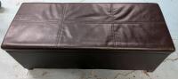 Leather Like Storage Ottoman. Measures 44.5" by 16.5" by 17.5"