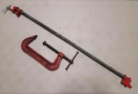 36" Metal &frac12;" Pipe Woodworking Clamp & 8" C-Clamp