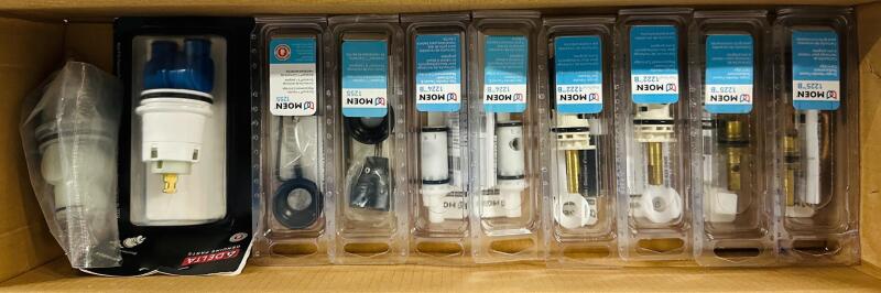 10 New Assorted Moen Faucet Cartridges (See Photos)