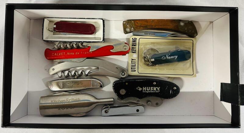 9 Utility Knives/Multitools/Wine Openers (See Photos)
