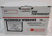 12 New Honeywell Fibre-Metal Clear Propionate Faceshield , Model # 4178CL, measures 8"&times;16.5" . Fits : F400, F500 Series, FHH66, FM70, FM71 Crown Protectors . Retail $120