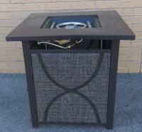 For Living Bluebay Outdoor Fire Pit Table, Square, 40,000 BTU, Black, Retails for $369.99