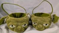 2 Yoda Plush Baskets. Can Be Used as Halloween Baskets. 5.5" Tall.