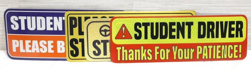 4 New Student Driver Bumper Stickers