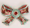Elegant Vintage Inspired Red Bow Brooch, Rhinestone and Enamel Approximately 3 x 2.45&rsquo;&rsquo; stock photos added - 2