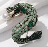 Beautiful Dragon Brooch Green Opaque & Enamel Green Scales Retro Coiled Approximately 2.20 x 2.20&rsquo;&rsquo; stock photos added - 2