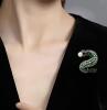 Beautiful Dragon Brooch Green Opaque & Enamel Green Scales Retro Coiled Approximately 2.20 x 2.20&rsquo;&rsquo; stock photos added - 4
