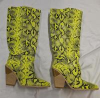 New Size 8 Faux Reptile Skin Boots. 9" Heel to Toe.