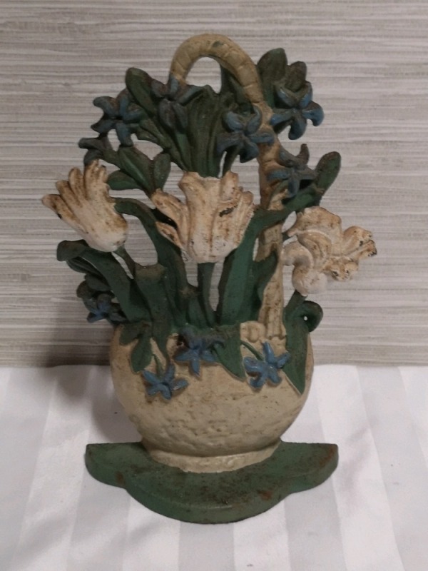 Cast Iron Door Stop - Flower Bouquet