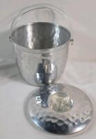 Vintage Kromex MCM Hammered Aluminum Ice Bucket . Measures 6 &frac14;" diameter & 7" tall