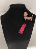 Tagged Betsey Johnson Dachshund Dog Brooch / Pendant Champagne Pink Crystals Approximately 1.25 x 2&rsquo;&rsquo; - 4