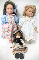 3 Vintage German & Korean Dolls : G&Ouml;TZ With Original Tag 19.5", Engel Puppe 19" (Both With "Sleepy Eyes"), Korean Softlite 12"