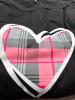 New Size XL Women&rsquo;s Plaid Heart & Slogan Print Pajama Set, Casual Short Sleeve Round Neck Top & Plaid Pants Loungewear 95% Polyester 5% Elastane Stock Photos added - 5