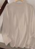 New Size XL Women's Cozy Winter Snowman with Top Hat Cat & Snowflake Print Long Sleeve T-Shirt Soft Beige Crew Neck Casual Machine Washable 100% Polyester Stock Photos added - 2