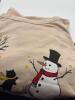 New Size XL Women's Cozy Winter Snowman with Top Hat Cat & Snowflake Print Long Sleeve T-Shirt Soft Beige Crew Neck Casual Machine Washable 100% Polyester Stock Photos added - 4