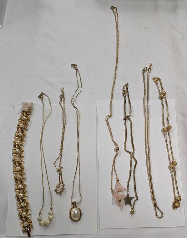 8 Avon Necklaces and Braclets. Bracelet measures 7" Long.