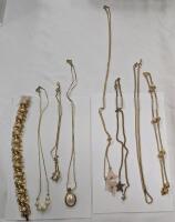 8 Avon Necklaces and Braclets. Bracelet measures 7" Long.