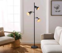 New CANVAS Adjustable 3-Spotlight Floor Lamp, 66-in, Matte Charcoal. Retails $110