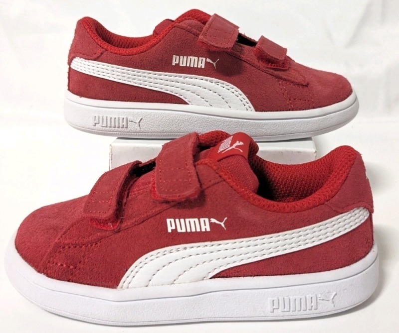 New PUMA Kids Smash V2 Infinity: High Risk Red (Size 8C)