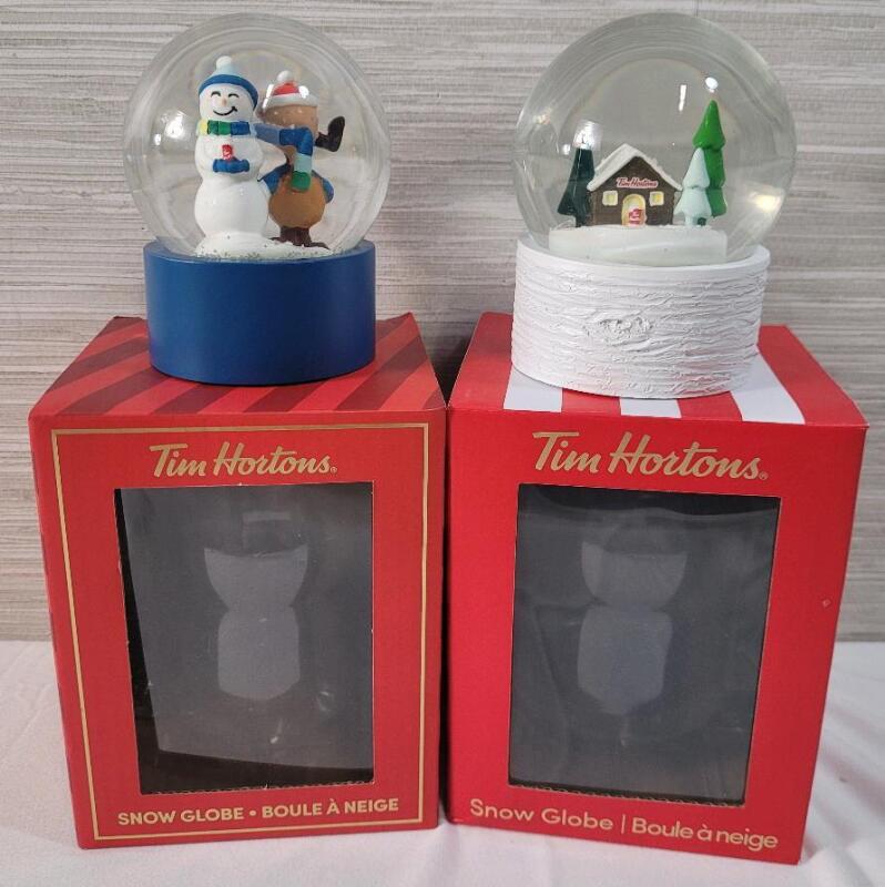 Two (2) Tim Hortons Snow Globes w/Original Boxes .
