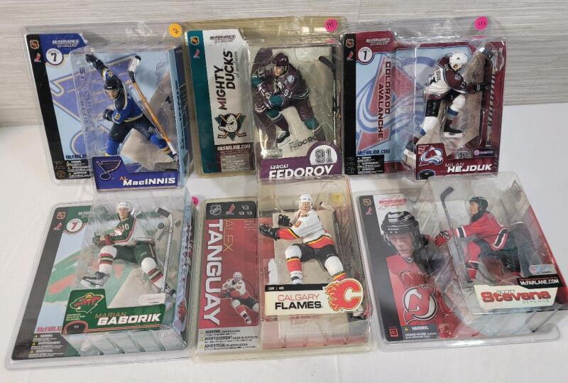 Six (6) 2003-06 McFarlane's NHL Hockey Action Figures . Sealed