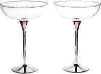 2 As-New Kate Spade Rosy Glow Champage Saucers, 10oz