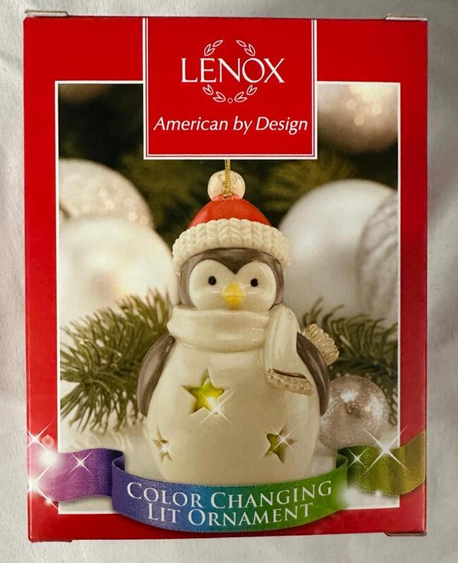 Lenox Colour-Changing Penguin Lit Ornament, 3.5&rdquo; Tall