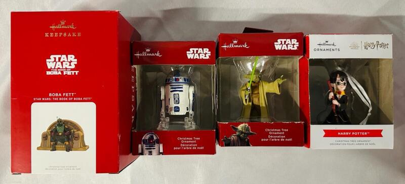4 Star Wars/Harry Potter Christmas Ornaments - See Description