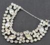 Goregous Stamped Sterling Rhinestone Bracelet 6.15" Long with Safety Chain