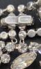 Goregous Stamped Sterling Rhinestone Bracelet 6.15" Long with Safety Chain - 4
