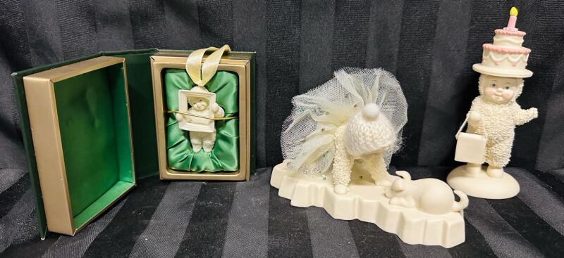 3 Adorable Snowbabies Figurines by Department 56 - See Photos/Description [Potential Minor Damage to One]