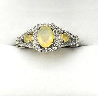 Sterling Silver Opal (2.53ct) with CZ (0.25ct) Ring, Size 8, W/A $270.00. Opal is the birthstone for October.