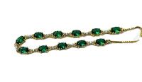 Gold Plated Sterling Silver Natural Chrome Diopside (4.30ct) with CZ (0.10ct) Bracelet, W/A $450.00.