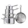 As New - Lagostina Avanti 9pc. Stainless Steel Cookware Set . Retail $340 . Box has some tears and bends , does not effect product in box . May be returned within 48 hours of pickup if found damaged or not as described.