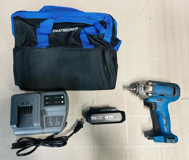 Mastercraft 1/2&rdquo; Cordless Impact Wrench with Charger and Carrying Bag