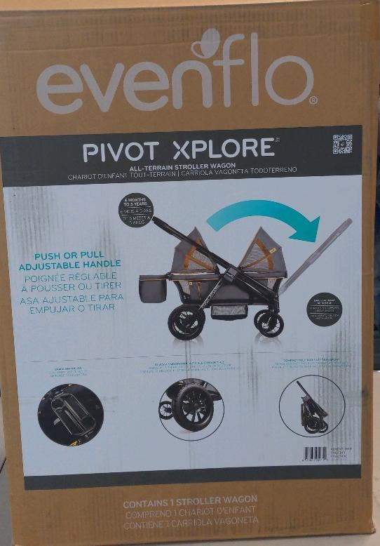 As New in Box Evenflo Pivot Xplore All-Terrain Stroller Wagon, Retail's for $599.99