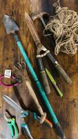 8 Assorted Tools, Includes Garden Shears, Hammer, and More - See Photos