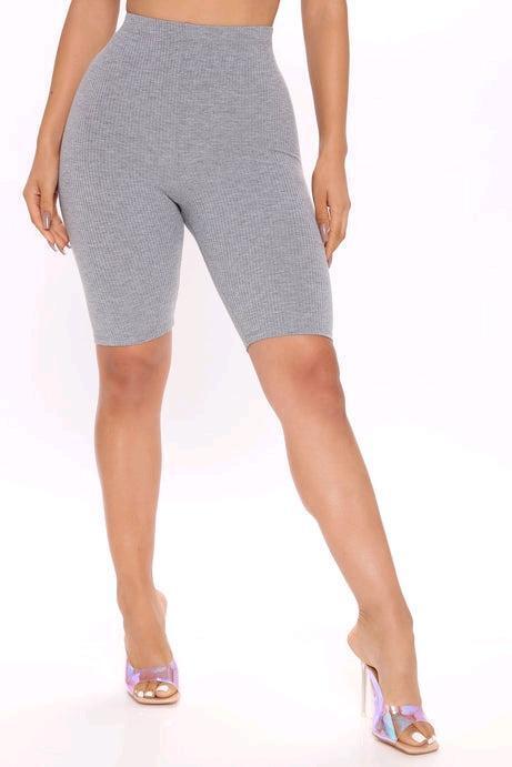 New - Women's Size Small Fashion Nova Gotta Have It Biker Shorts , Gray .