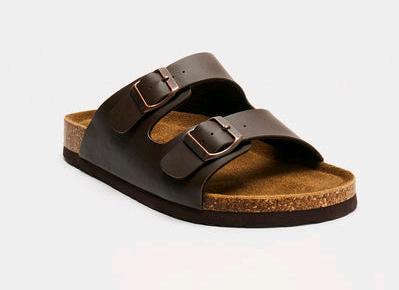 New - Men's Size 10 Nova Men Leather S&atilde;o Paulo Slides - Brown